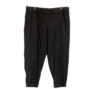 Eileen Fisher Black 100% Linen Cropped Summer Business Casual Pants Size L